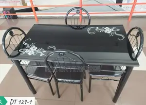 Modern Executive Black 4 Sitter Dinning Table