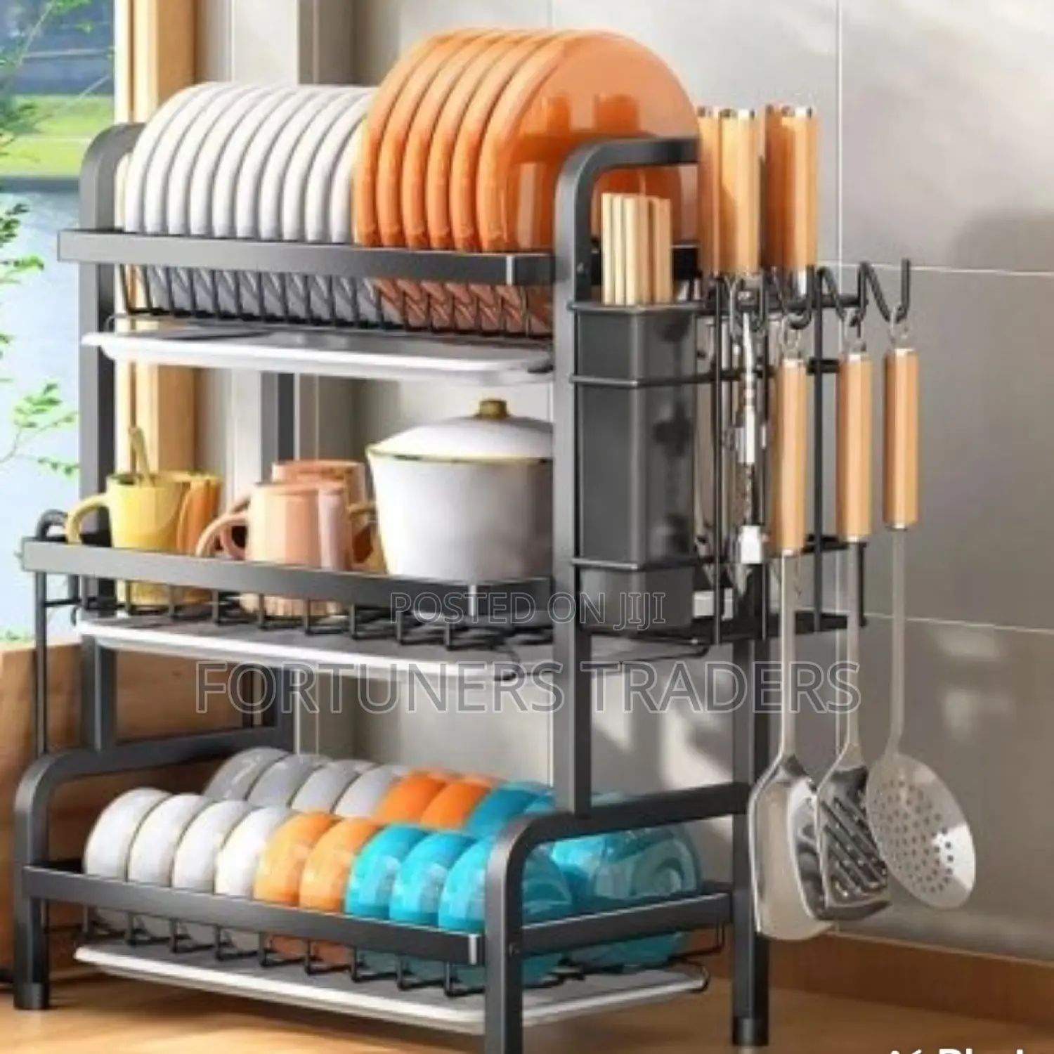 3 Tier Carbon Steel Heavy Duty Dish Rack