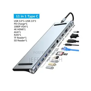 MST 4/8/11/12-in-1 Type C Hub With 2 Hdmi Multiport Adapter