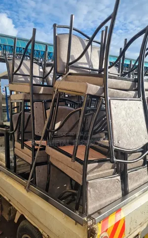 Restaurant Chairs With Black and Grey Faux Leather Leather.