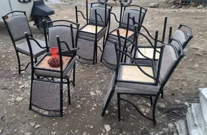 Restaurant Chairs With Black and Grey Faux Leather Leather.