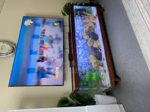Mahogany Finish Tv Stand Aquarium With 10 Fish Included