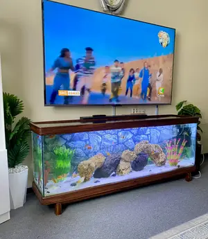Custom Mahogany Aquarium Tv Stand – Complete Setup