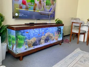 Rustic Natural Wood Aquarium Tv Console
