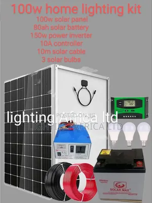 New Nyumbani 100w Solar - 80a Battery - 150w Inverter -10a Controller