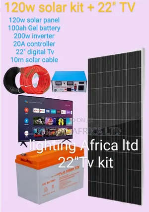 Modern 22" Tv Solar Home Kit Plus 120w Solar System