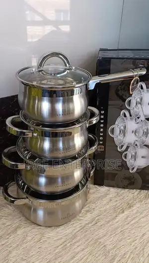 Eb-3717 8 Pieces Edenburg Stainless Steel Cookware Set