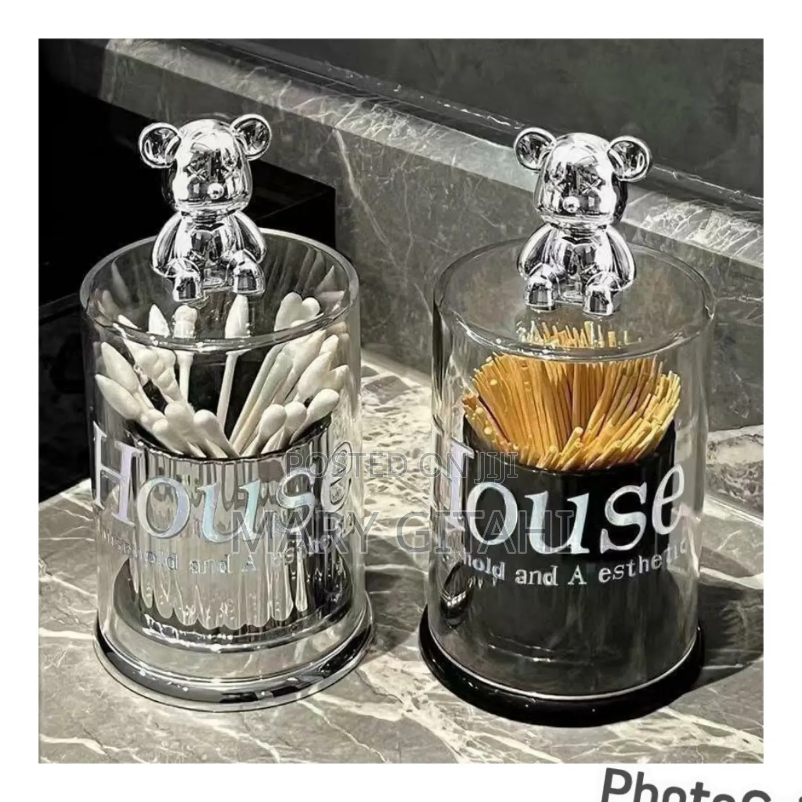 Cute Bear Toothpick / Cotton Swab / Earbud Box