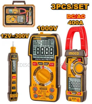 Electrical Test Kit Ingco 3pc Digital Multimeter Clamp Meter 1000v
