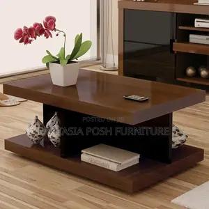 Modern Coffee Table With Dual-Level Open Storage