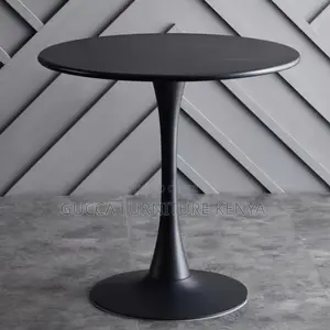 Dining Table:Marble-Top Round Dining Table With Column Base