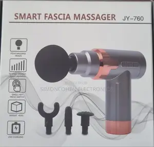 4 Heads Rechargeable Massage Gun With Golden Ring