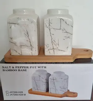Salt and Pepper Pot With Bamboo Base