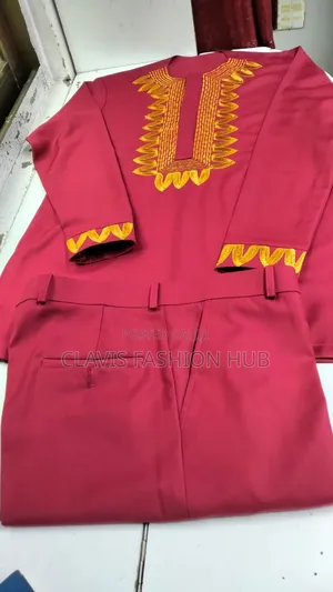 Red Hot Warrior Men Suit With Embroidery