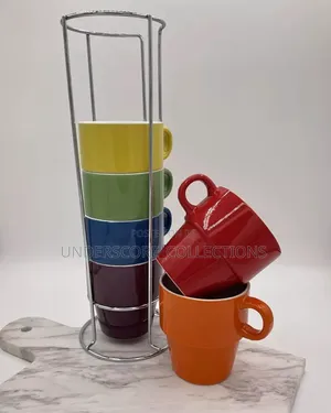 *Stackable Ceramic Cups With Stand/ Holder.