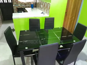 Imported Modern Dining Table 6 Seater Glass Top