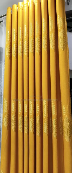 Yellow and Silver Quality Curtains