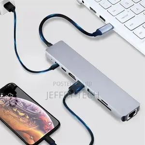 8 in 1 Usb C Hub Ethernet Multiport Type C Adapter