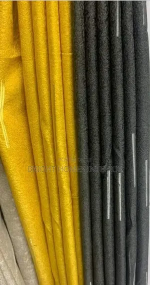 Striped Curtains Dark Grey and Mastered Yellow