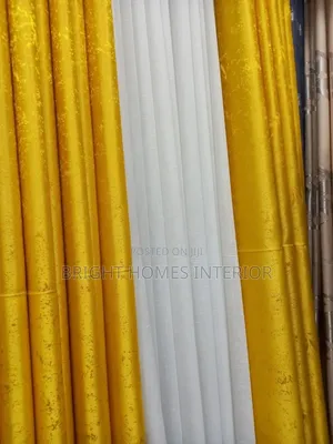 Gold Curtain Heavy Material Curtain and Sheers