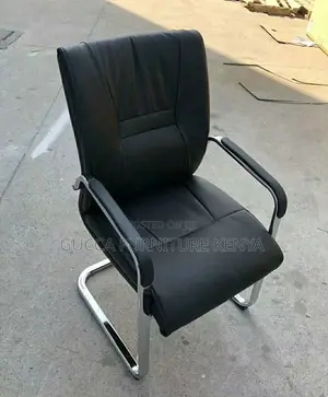 Office Chair: Conference Leather Checkered Bow Frame Chair