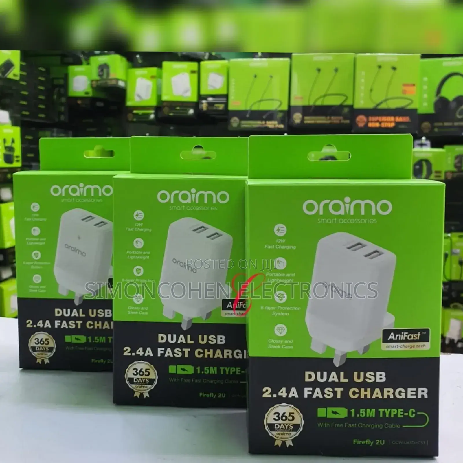 Oraimo Firefly Type C Charger With 1.5m Cable