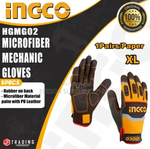 Mechanic Gloves Work Glove Ingco Hgmg02-xl Microfiber Gloves