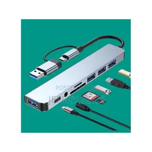 8 in 2 Ports Type C Hub Concentrator Docking Usb 3.0/2.0