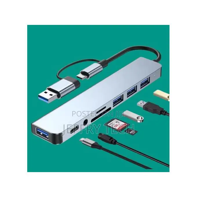8 in 2 Ports Type C Hub Concentrator Docking Usb 3.0/2.0