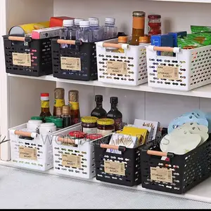 Pantry Shelf Organizer Baskets White Black