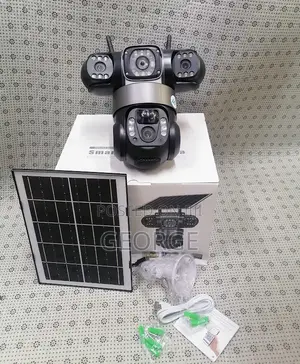 Efficient V380 Triple Lens 4g Simcard Solar PTZ Camera
