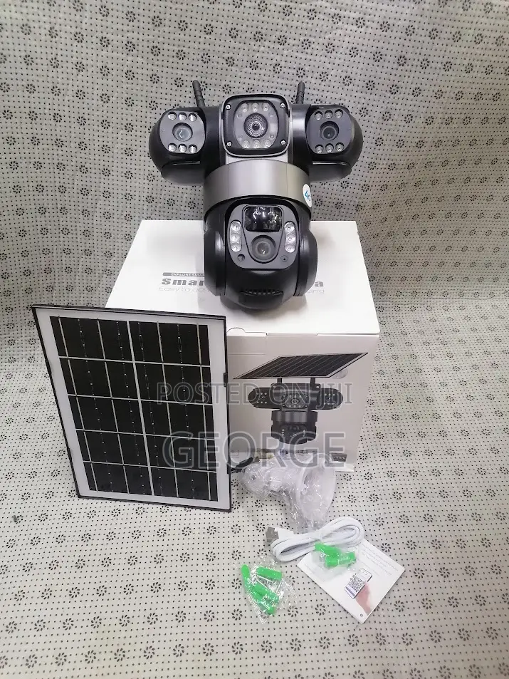 Solar Powered Wifi Solar V380 Triple Lens Camera