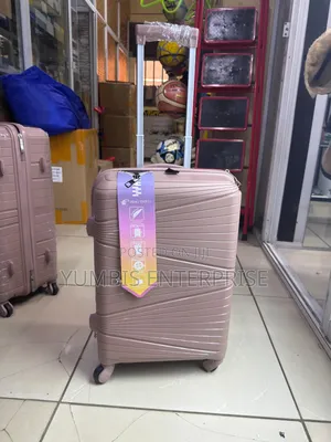 Small Pink Rubber Carry on Suitcase