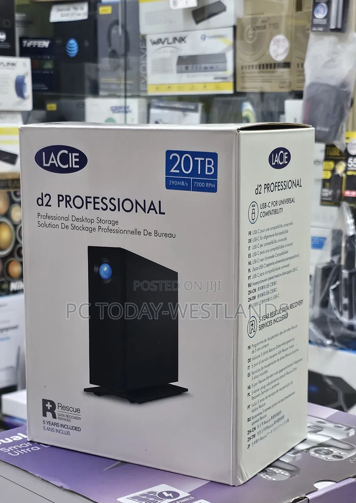 Lacie 20tb D2 Professional Usb 3.2 Gen 2 Type-c External Hdd