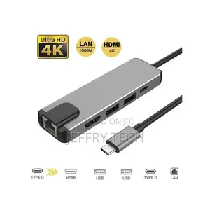 5 in 1 Usb Type C Hub Hdmi Rj45 Lan for Usb C to Ethernet