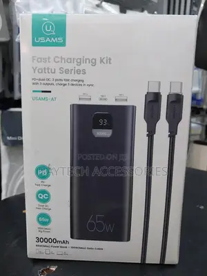 Usams 65w Power Bank 30000mah Pd Quick Charge SCP Powerbank