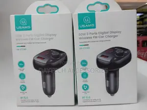 Usams 50w 3 Ports Digital Display Fm Transmitter Car Charger