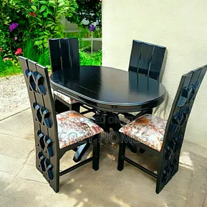Dining Set, Shiny Black Zesty Dining Set, Oval