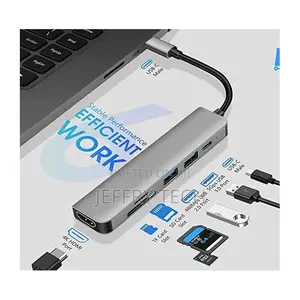 Type C Multiport Adapter 6 in 1-Hdmi , Usb 3.0 Port, Sd/Tf