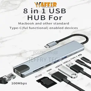 Usb Adapter Type-C to Hdmi , Rj45, Sd/Tf Card, Pd, Thunder