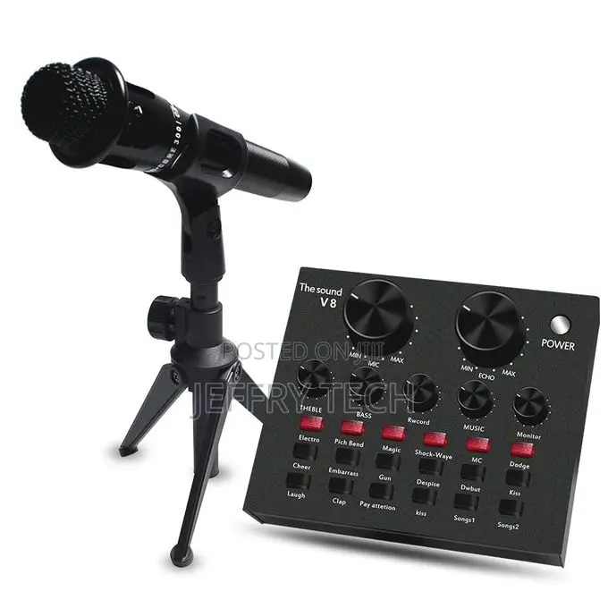 Original V8 Sound Card Bundle With Condenser Microphone And