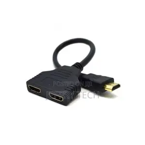 Hdmi 1 Male to Dual Hdmi 2 Female Y Cable Adapter Hd Tv