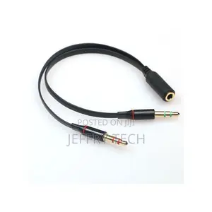 Y-Splitter 1 Female to 2 Male 3.5mm Mic Stereo Audio Adapter