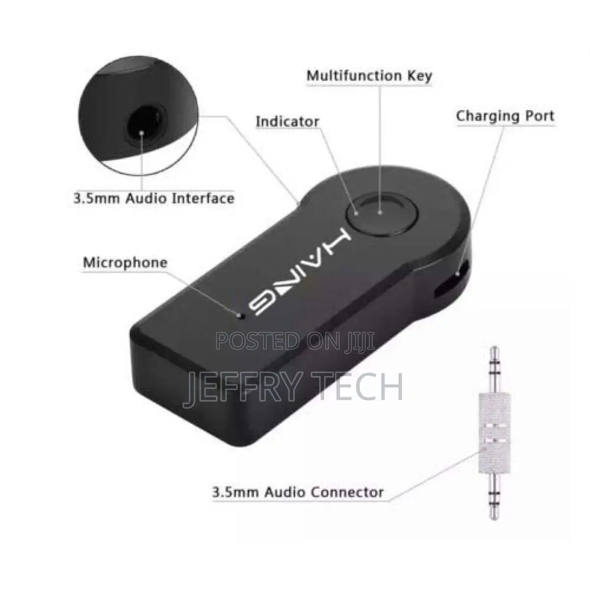 Haing 3.5mm Jack Bluetooth Wireless Audio Adapter