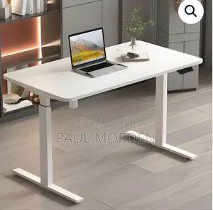 White Electric Adjustable Laptop Table