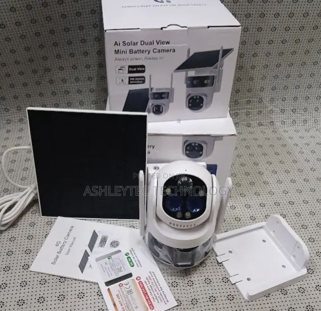 #6mp Ultrahd 6mp Ip66 Dual Screen Solar Panel CCTV Camera
