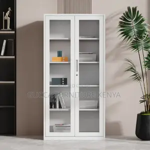 Office Cabinet: Glass 2-Door Display Office Filling Cabinet
