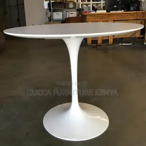 Dining Tables:Round Dining Table With Tulip Steel Round Base