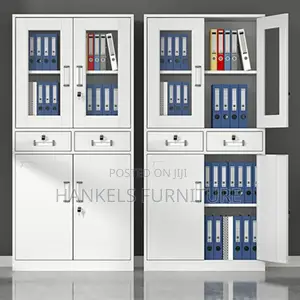 Office Half Glass Iron Steel Filling Cabinet