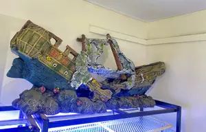 Realistic Sunken Ship Decoration for Large Aquariums